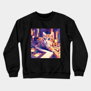 Square Pixel Kitten Crewneck Sweatshirt